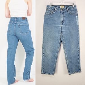 Vintage 90s L.L Bean Original Fit High Rise Straight-leg Mom Jeans Size 12 P